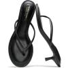 image:imageProject Cloud 100 Genuine Leather Kitten Heels for Women Footwear  Memory Foam Fashion Thong Heels for Women  Lightweight Summer Sandals for Womens 2026 MangoBlack