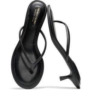 image:imageProject Cloud 100 Genuine Leather Kitten Heels for Women Footwear  Memory Foam Fashion Thong Heels for Women  Lightweight Summer Sandals for Womens 2026 MangoBlack