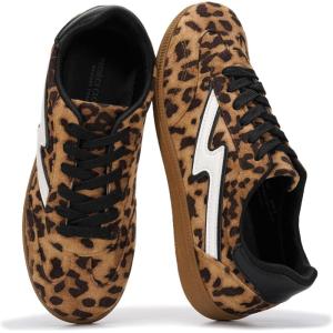 image:imageProject Cloud Fashion Sneakers for Women 2026  LaceUp Shoes Trendy Women Sneakers with Memory Foam Insole Womens Fashion Sneakers NonSlip Womens Shoes IritaLeopard