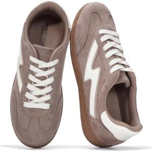 image:imageProject Cloud Fashion Sneakers for Women 2026  LaceUp Shoes Trendy Women Sneakers with Memory Foam Insole Womens Fashion Sneakers NonSlip Womens Shoes IritaTaupe Multi