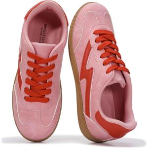 image:imageProject Cloud Fashion Sneakers for Women 2026  LaceUp Shoes Trendy Women Sneakers with Memory Foam Insole Womens Fashion Sneakers NonSlip Womens Shoes IritaBubble Gum
