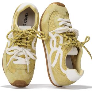 image:imageProject Cloud Womens Shoes with Leather Memory Foam Insole Trendy Sneakers for Women  Lightweight amp NonSlip Womens Sneakers Walking Shoes for Women Footwear LowyLight Yellow