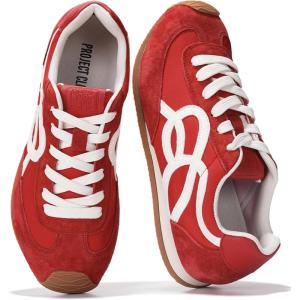 image:imageProject Cloud Womens Shoes with Leather Memory Foam Insole Trendy Sneakers for Women  Lightweight amp NonSlip Womens Sneakers Walking Shoes for Women Footwear LowyRed