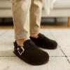 image:imageProject Cloud 100 Genuine Leather Kids Clogs with Natural Cork Footbed amp Memory Foam Insole Arch Support  NonSlip Clogs for Kids  Slippers Sandals for Boys amp Girls FootwearDark Choco Brown Suede With Back Strap