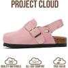 image:imageProject Cloud 100 Genuine Leather Kids Clogs with Natural Cork Footbed amp Memory Foam Insole Arch Support  NonSlip Clogs for Kids  Slippers Sandals for Boys amp Girls FootwearPink With Back Strap