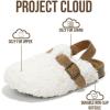 image:imageProject Cloud 100 Genuine Leather Kids Clogs with Natural Cork Footbed amp Memory Foam Insole Arch Support  NonSlip Clogs for Kids  Slippers Sandals for Boys amp Girls FootwearWhite Fur Lined