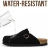 image:imageProject Cloud 100 Genuine Leather Kids Clogs with Natural Cork Footbed amp Memory Foam Insole Arch Support  NonSlip Clogs for Kids  Slippers Sandals for Boys amp Girls FootwearBlack Suede