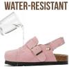 image:imageProject Cloud 100 Genuine Leather Kids Clogs with Natural Cork Footbed amp Memory Foam Insole Arch Support  NonSlip Clogs for Kids  Slippers Sandals for Boys amp Girls FootwearPink With Back Strap