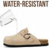 image:imageProject Cloud 100 Genuine Leather Kids Clogs with Natural Cork Footbed amp Memory Foam Insole Arch Support  NonSlip Clogs for Kids  Slippers Sandals for Boys amp Girls FootwearStone Suede