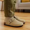 image:imageProject Cloud 100 Genuine Leather Kids Clogs with Natural Cork Footbed amp Memory Foam Insole Arch Support  NonSlip Clogs for Kids  Slippers Sandals for Boys amp Girls FootwearTaupe Suede