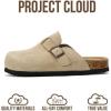 image:imageProject Cloud 100 Genuine Leather Kids Clogs with Natural Cork Footbed amp Memory Foam Insole Arch Support  NonSlip Clogs for Kids  Slippers Sandals for Boys amp Girls FootwearTaupe Suede