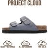 image:imageProject Cloud 100 Genuine Leather Kids Sandals  Natural Cork Footbed NonSlip Slides for Kids  Lightweight Boys amp Girls Sandals  WaterResistant Girls amp Boys SandalsJersey Blue Leather