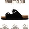 image:imageProject Cloud 100 Genuine Leather Kids Sandals  Natural Cork Footbed NonSlip Slides for Kids  Lightweight Boys amp Girls Sandals  WaterResistant Girls amp Boys SandalsBlack Suede