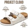 image:imageProject Cloud 100 Genuine Leather Kids Sandals  Natural Cork Footbed NonSlip Slides for Kids  Lightweight Boys amp Girls Sandals  WaterResistant Girls amp Boys SandalsWhite