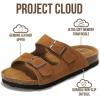 image:imageProject Cloud 100 Genuine Leather Kids Sandals  Natural Cork Footbed NonSlip Slides for Kids  Lightweight Boys amp Girls Sandals  WaterResistant Girls amp Boys SandalsChestnut Suede