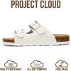 image:imageProject Cloud 100 Genuine Leather Kids Sandals  Natural Cork Footbed NonSlip Slides for Kids  Lightweight Boys amp Girls Sandals  WaterResistant Girls amp Boys SandalsWhite
