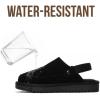 image:imageProject Cloud Kids Clogs Genuine Leather with Back Strap  Memory Foam amp Lightweight Slipon Boys and Girls Sandals with Adjustable Straps  NonSlip Clogs for Kids Sandals Little GoldstarBlack Suede