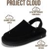 image:imageProject Cloud Kids Clogs Genuine Leather with Back Strap  Memory Foam amp Lightweight Slipon Boys and Girls Sandals with Adjustable Straps  NonSlip Clogs for Kids Sandals Little GoldstarBlack Suede