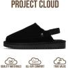 image:imageProject Cloud Kids Clogs Genuine Leather with Back Strap  Memory Foam amp Lightweight Slipon Boys and Girls Sandals with Adjustable Straps  NonSlip Clogs for Kids Sandals Little GoldstarBlack Suede