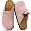 image:imageProject Cloud 100 Genuine Leather Kids Clogs with Natural Cork Footbed amp Memory Foam Insole Arch Support  NonSlip Clogs for Kids  Slippers Sandals for Boys amp Girls FootwearLilac Suede