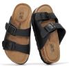 image:imageProject Cloud 100 Genuine Leather Kids Sandals  Natural Cork Footbed NonSlip Slides for Kids  Lightweight Boys amp Girls Sandals  WaterResistant Girls amp Boys SandalsBlack Leather