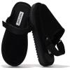 image:imageProject Cloud Kids Clogs Genuine Leather with Back Strap  Memory Foam amp Lightweight Slipon Boys and Girls Sandals with Adjustable Straps  NonSlip Clogs for Kids Sandals Little GoldstarBlack Suede