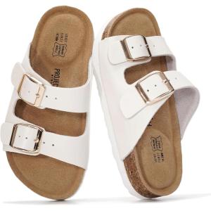image:imageProject Cloud 100 Genuine Leather Kids Sandals  Natural Cork Footbed NonSlip Slides for Kids  Lightweight Boys amp Girls Sandals  WaterResistant Girls amp Boys SandalsPearl White Leather