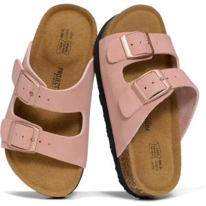 image:imageProject Cloud 100 Genuine Leather Kids Sandals  Natural Cork Footbed NonSlip Slides for Kids  Lightweight Boys amp Girls Sandals  WaterResistant Girls amp Boys SandalsPink Clay