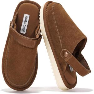 image:imageProject Cloud Kids Clogs Genuine Leather with Back Strap  Memory Foam amp Lightweight Slipon Boys and Girls Sandals with Adjustable Straps  NonSlip Clogs for Kids Sandals Little GoldstarMocha Suede