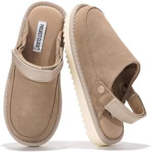 image:imageProject Cloud Kids Clogs Genuine Leather with Back Strap  Memory Foam amp Lightweight Slipon Boys and Girls Sandals with Adjustable Straps  NonSlip Clogs for Kids Sandals Little GoldstarSand Suede