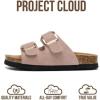 image:imageProject Cloud 100 Genuine Leather Kids Sandals  Natural Cork Footbed NonSlip Slides for Kids  Lightweight Boys amp Girls Sandals  WaterResistant Girls amp Boys SandalsDusty Pink Suede