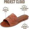 image:imageProject Cloud 100 Genuine Leather Sandals Women Dressy  NonSlip Womens Sandals with Memory Foam Insole Slides for Women Footwear  Lightweight Flat Sandals for Women 2026 CannesMocha