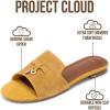image:imageProject Cloud 100 Genuine Leather Sandals Women Dressy  NonSlip Womens Sandals with Memory Foam Insole Slides for Women Footwear  Lightweight Flat Sandals for Women 2026 CannesTurmeric