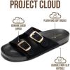 image:imageProject Cloud 100 Genuine Leather Womens Sandals Comfortable Plush amp Soft Insole Sandals Women  NonSlip Flat Sandals for Women 2026  Lightweight Womens Slides DAINTYBlack Suede