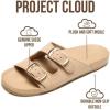 image:imageProject Cloud 100 Genuine Leather Womens Sandals Comfortable Plush amp Soft Insole Sandals Women  NonSlip Flat Sandals for Women 2026  Lightweight Womens Slides DAINTYSand Suede