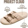image:imageProject Cloud 100 Genuine Leather Womens Sandals Comfortable Plush amp Soft Insole Sandals Women  NonSlip Flat Sandals for Women 2026  Lightweight Womens Slides DAINTYBeige Suede