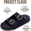 image:imageProject Cloud 100 Genuine Leather Womens Sandals Comfortable amp NonSlip Slides for Women  Plush amp Soft Insole Ladies Sandals Women Footwear LanuraNavy Suede