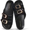 image:imageProject Cloud 100 Genuine Leather Womens Sandals Comfortable Plush amp Soft Insole Sandals Women  NonSlip Flat Sandals for Women 2026  Lightweight Womens Slides DAINTYBlack Suede