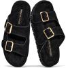 image:imageProject Cloud 100 Genuine Leather Womens Sandals Comfortable amp NonSlip Slides for Women  Plush amp Soft Insole Ladies Sandals Women Footwear LanuraBlack Suede