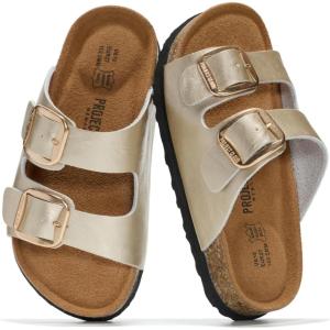 image:imageProject Cloud 100 Genuine Leather Kids Sandals  Natural Cork Footbed NonSlip Slides for Kids  Lightweight Boys amp Girls Sandals  WaterResistant Girls amp Boys SandalsLittle Santorini  Rosegold Leather