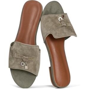 image:imageProject Cloud 100 Genuine Leather Sandals Women Dressy  NonSlip Womens Sandals with Memory Foam Insole Slides for Women Footwear  Lightweight Flat Sandals for Women 2026 CannesMatcha