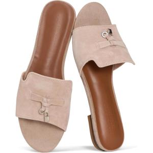image:imageProject Cloud 100 Genuine Leather Sandals Women Dressy  NonSlip Womens Sandals with Memory Foam Insole Slides for Women Footwear  Lightweight Flat Sandals for Women 2026 CannesLatte