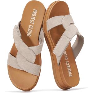 image:imageProject Cloud 100 Genuine Leather Womens Sandals  Easy Slip On Low Wedge Mule Sandals for Women 2026 with Plush Cushioned Insole  Lightweight amp Non Slip Womens Slides for Women Footwear NinaBirch Suede