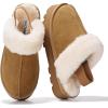 image:imageProject Cloud Genuine Suede Slippers for Women Indoor amp Outdoor Disquette Womens Sandals Memory Foam Clogs for Women Shoes  Fur WaterResistant House Shoes for Women Footwear SlingyChestnut