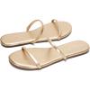image:imageProject Cloud Summer Sandals for Women 2026  Memory Foam Insole and EcoCrafted Leather Beach Flip Flops for Women  Non Slip and Lightweight Double Strap Womens Sandals TransitionDark Gold