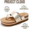 image:imageProject Cloud Womens Sandals  Premium Cork Insole Insole Shoes for Women Lightweight and Non Slip Beach Sandals for Women 2026Gold Thong