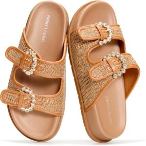 image:imageProject Cloud Platform Summer Sandals for Women 2026  Comfortable and Adjustable Straps Summer Slides  NonSlip Casual Womens SandalsSharl 2  French Beige Raffia