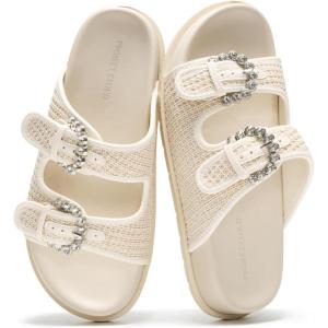 image:imageProject Cloud Platform Summer Sandals for Women 2026  Comfortable and Adjustable Straps Summer Slides  NonSlip Casual Womens SandalsSharl 2  Offwhite Raffia