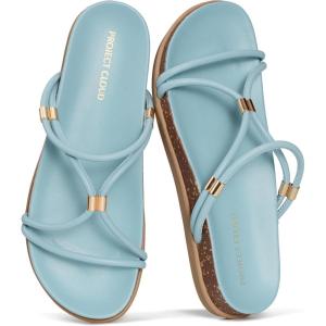 image:imageProject Cloud Sandals Women Dressy with Plush amp Soft Insole  NonSlip Strappy Sandals For Women 2026  Lightweight Slides for Women Footwear  Stylish Womens Sandals FLOATSky Blue