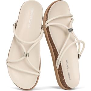 image:imageProject Cloud Sandals Women Dressy with Plush amp Soft Insole  NonSlip Strappy Sandals For Women 2026  Lightweight Slides for Women Footwear  Stylish Womens Sandals FLOATCream